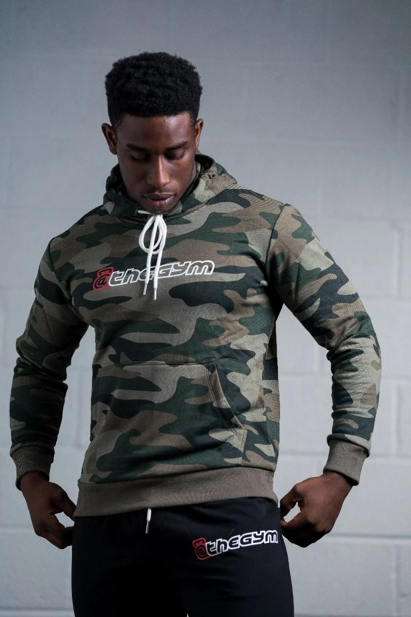 @theGym Classic Hoodie - Green-Camo - Image 4